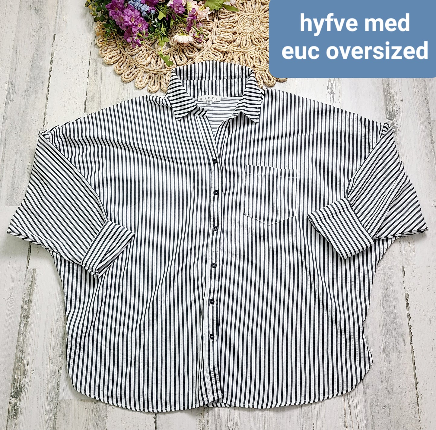 striped oversized hyfve button down
