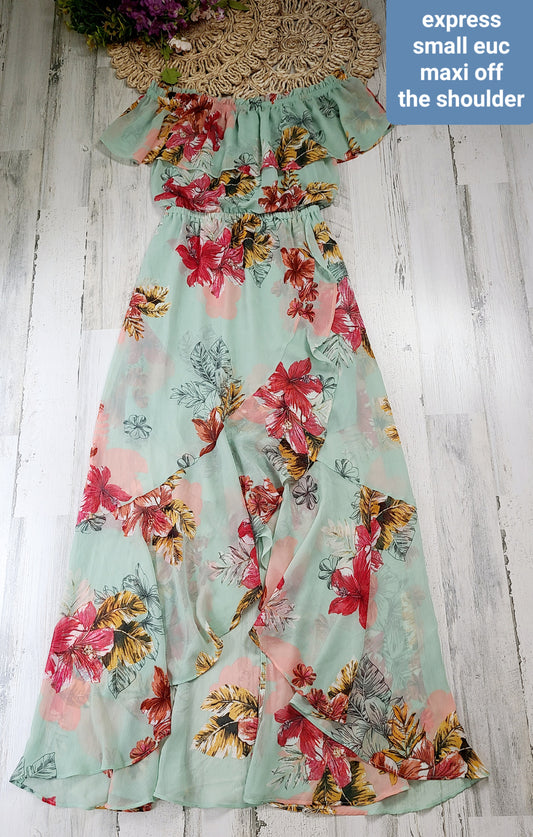 express strapless floral dress small