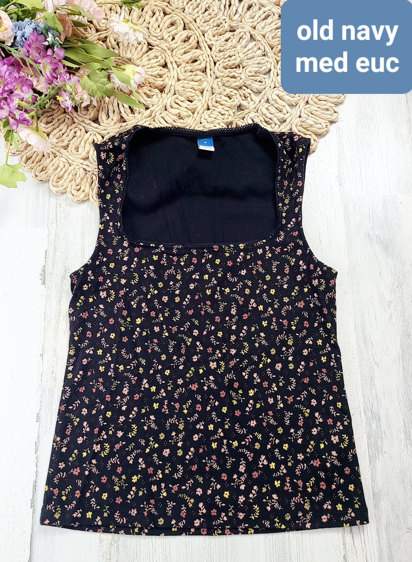 old navy square neck floral tank