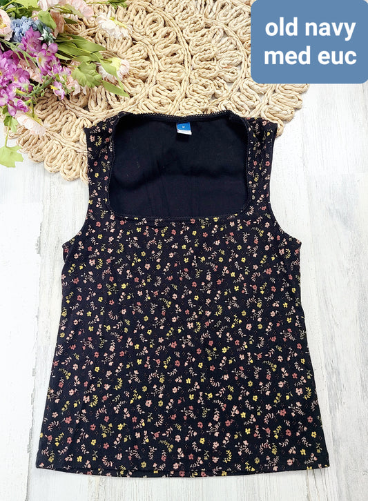 old navy square neck floral tank