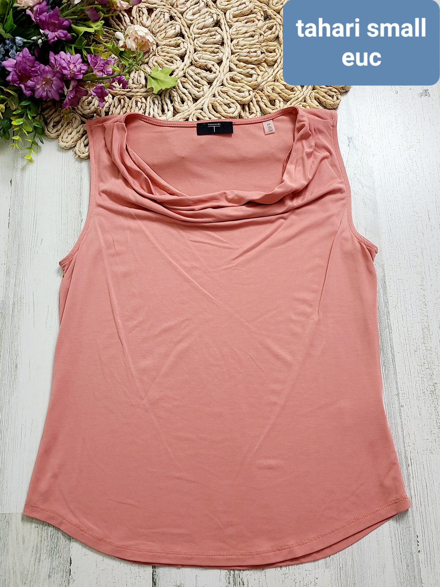 tahari swoop neck tank