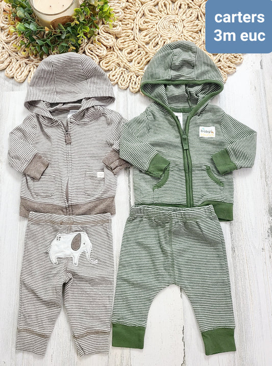 zip hoods and pants sets carters 3m