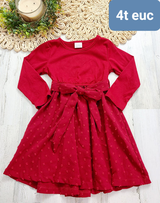 red textured dress 4t