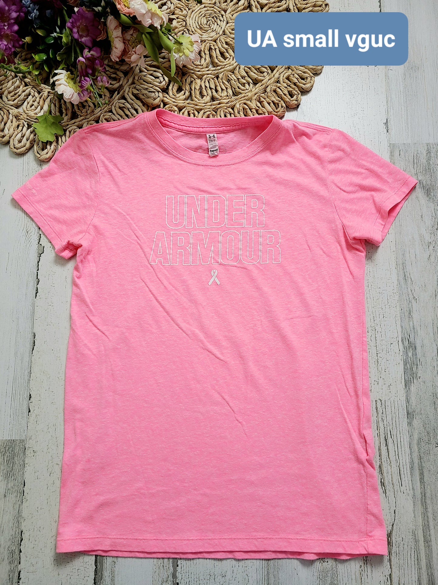 neon pink ua tee womens