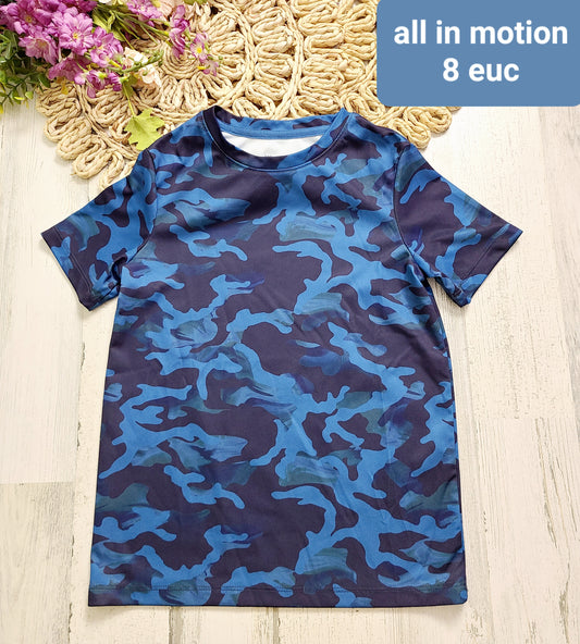 all in motion blue swirl boys shirt