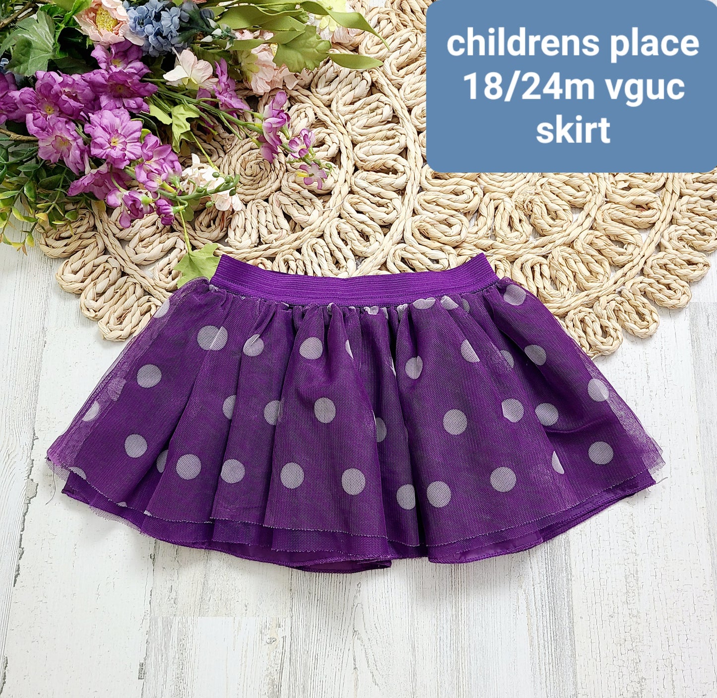 childrens place purple dot skirt