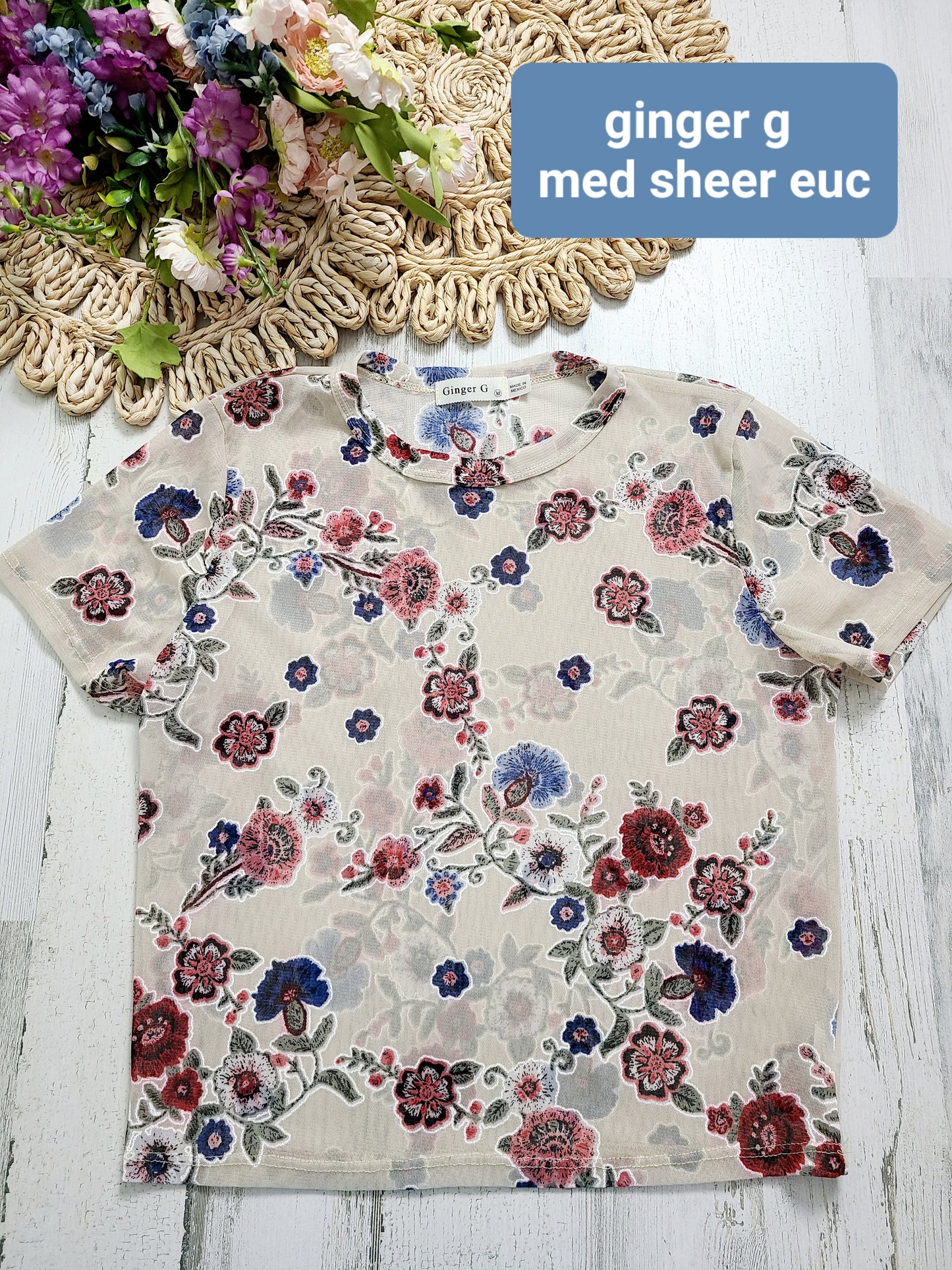 ginger g sheer floral tee