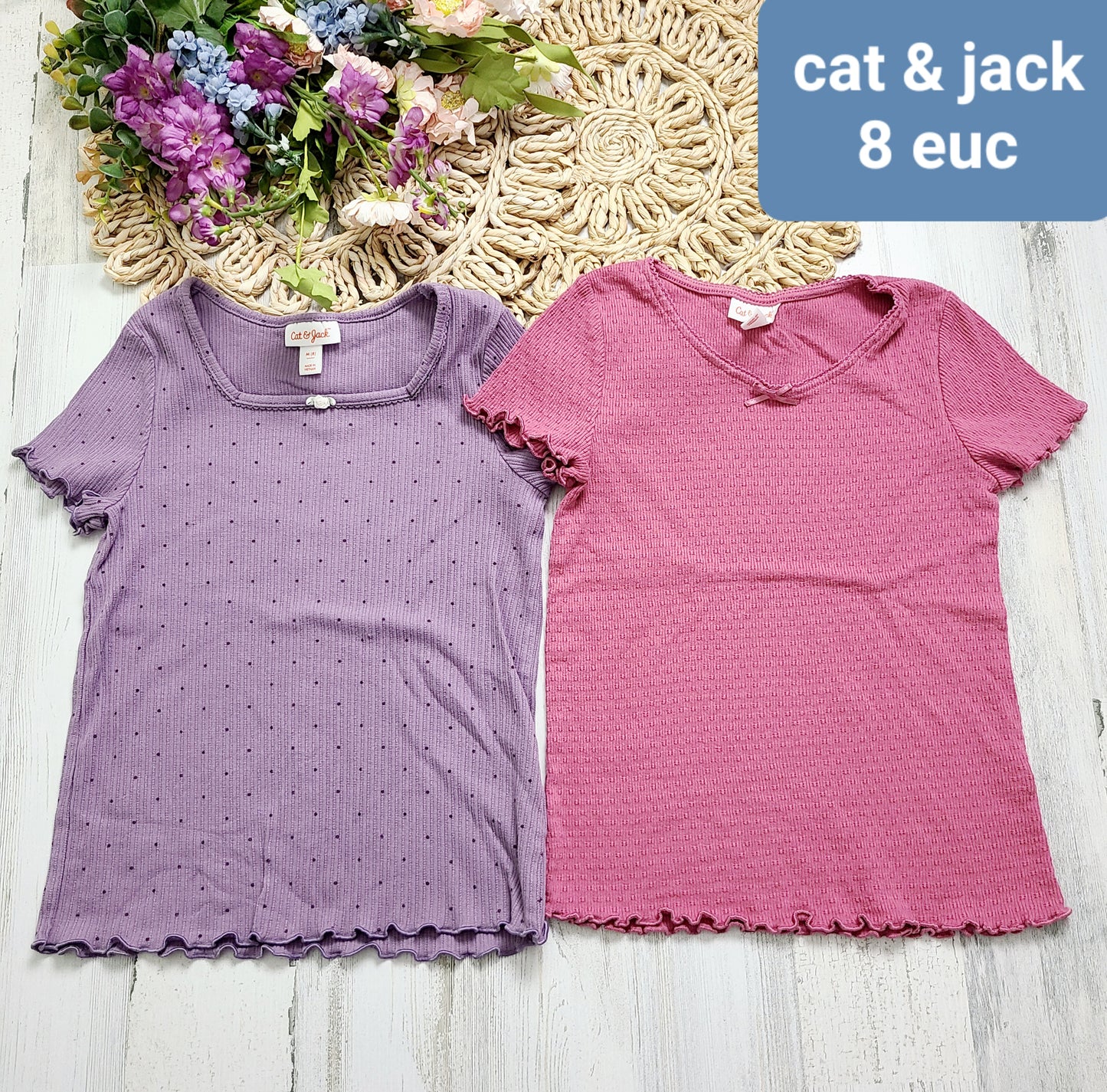 purple and pink wavy tees
