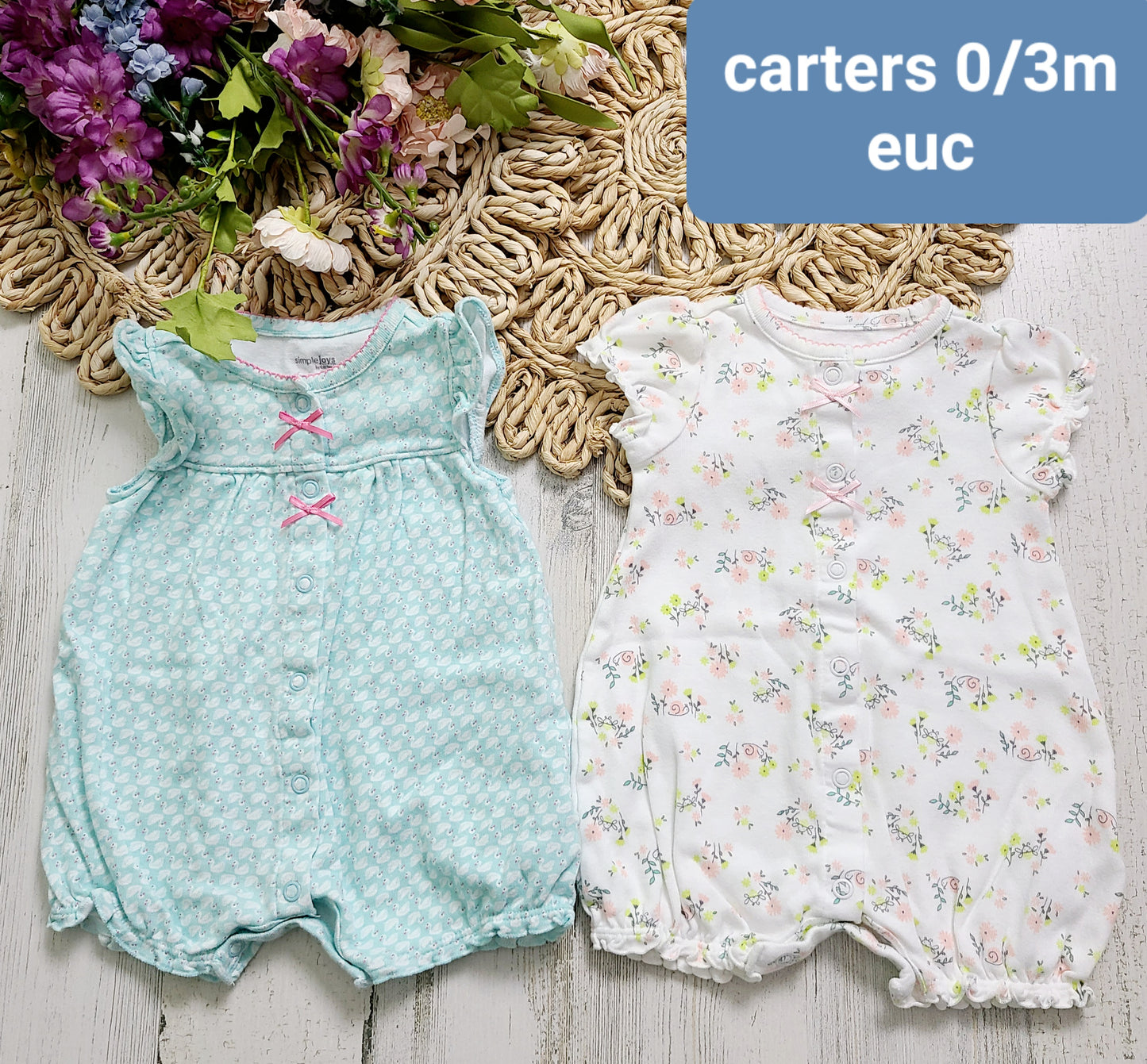 aqua swan snap flowers outfits carters
