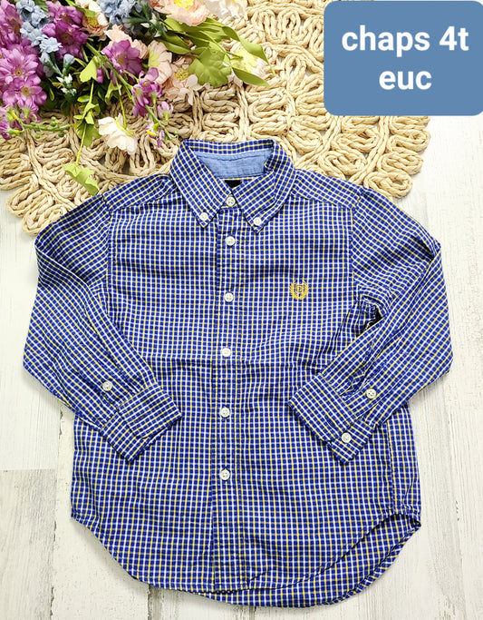 chaps blue plaid 4t
