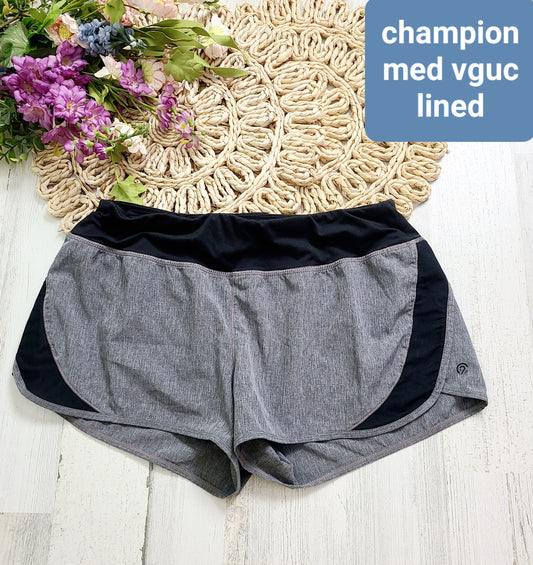 champion gray black shorts