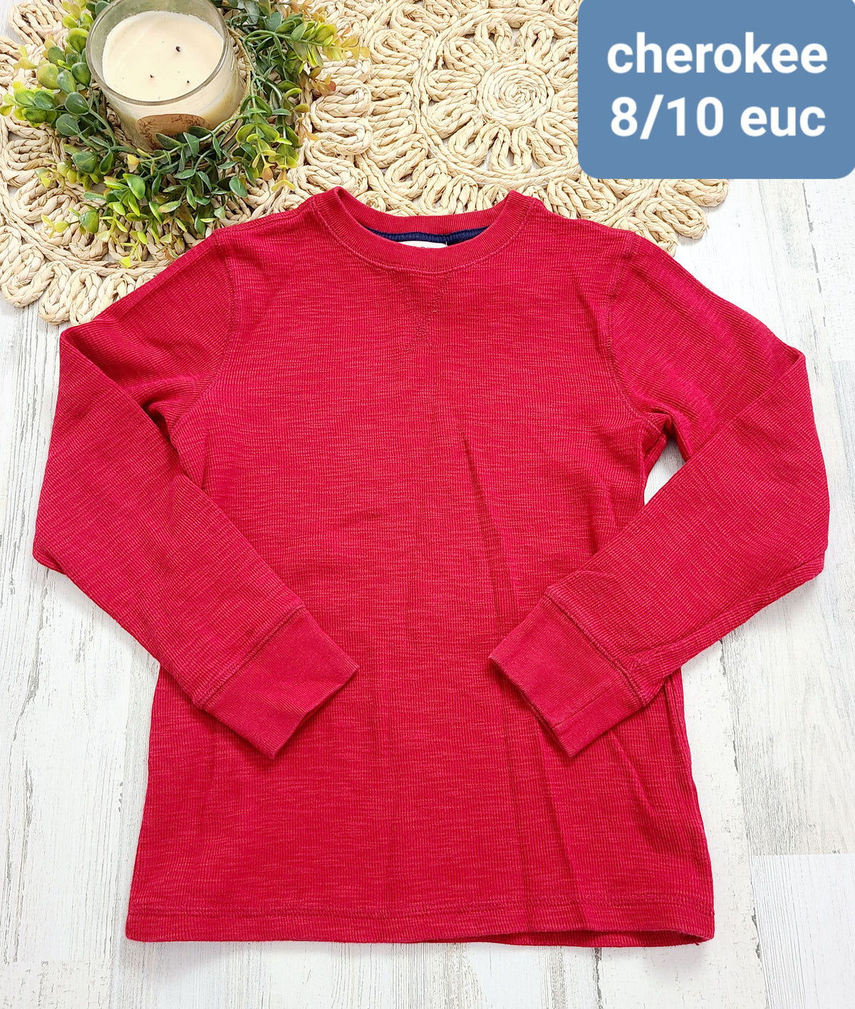 red long sleeve cherokee top