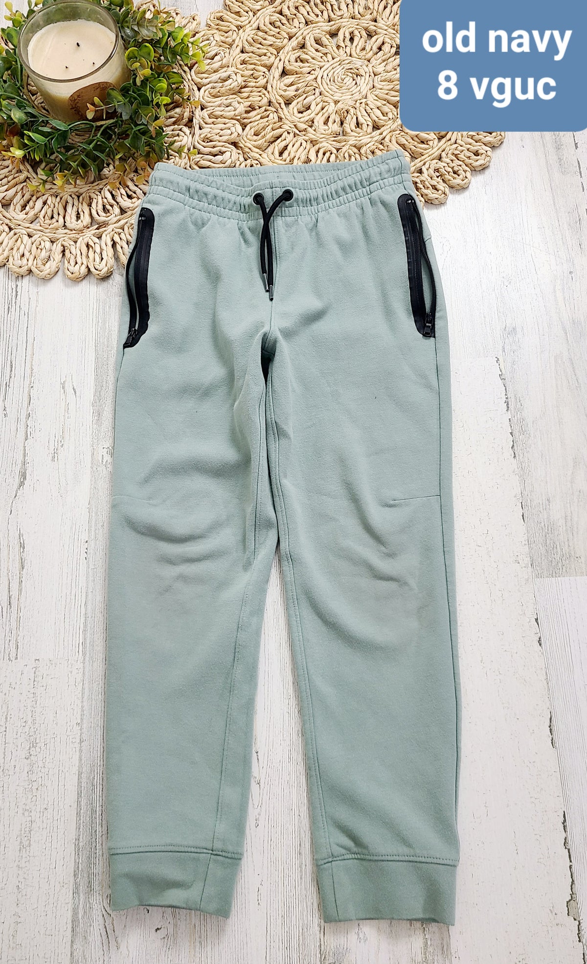 old navy mint green joggers 8y