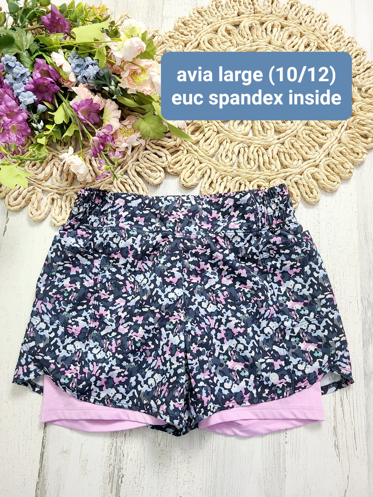 avia girls shorts with pink spandex shorts
