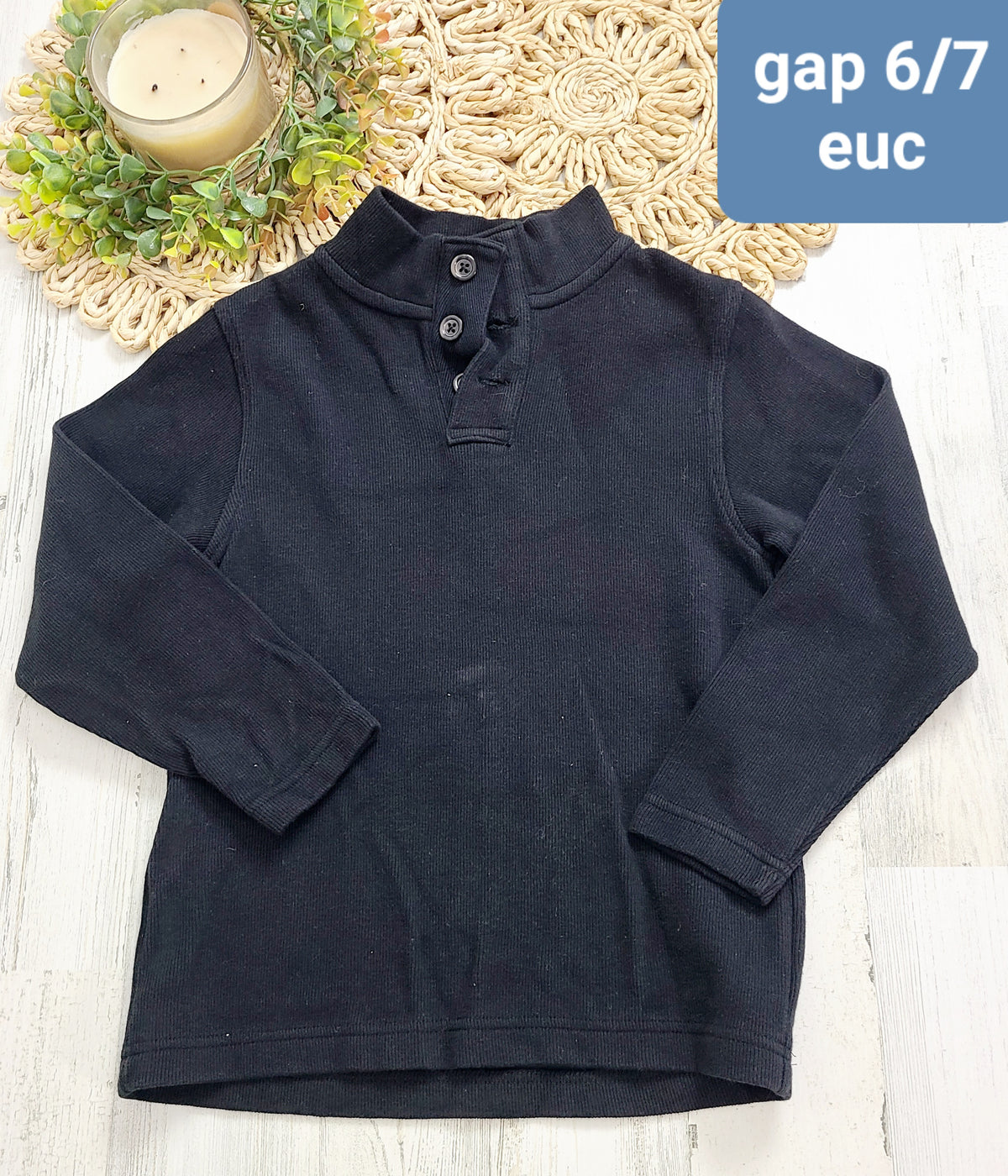 black henley pullover gap