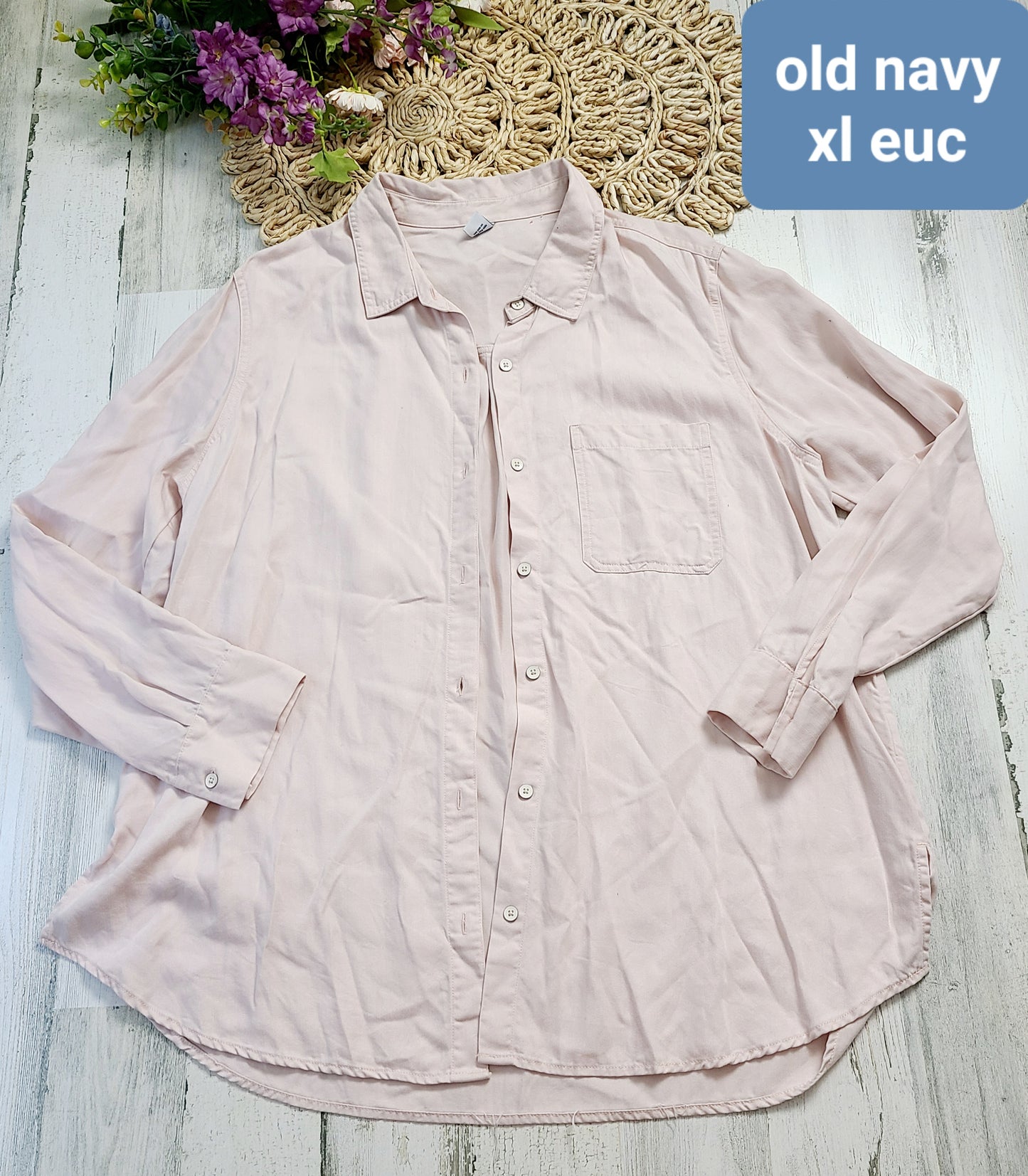 old navy pink button down