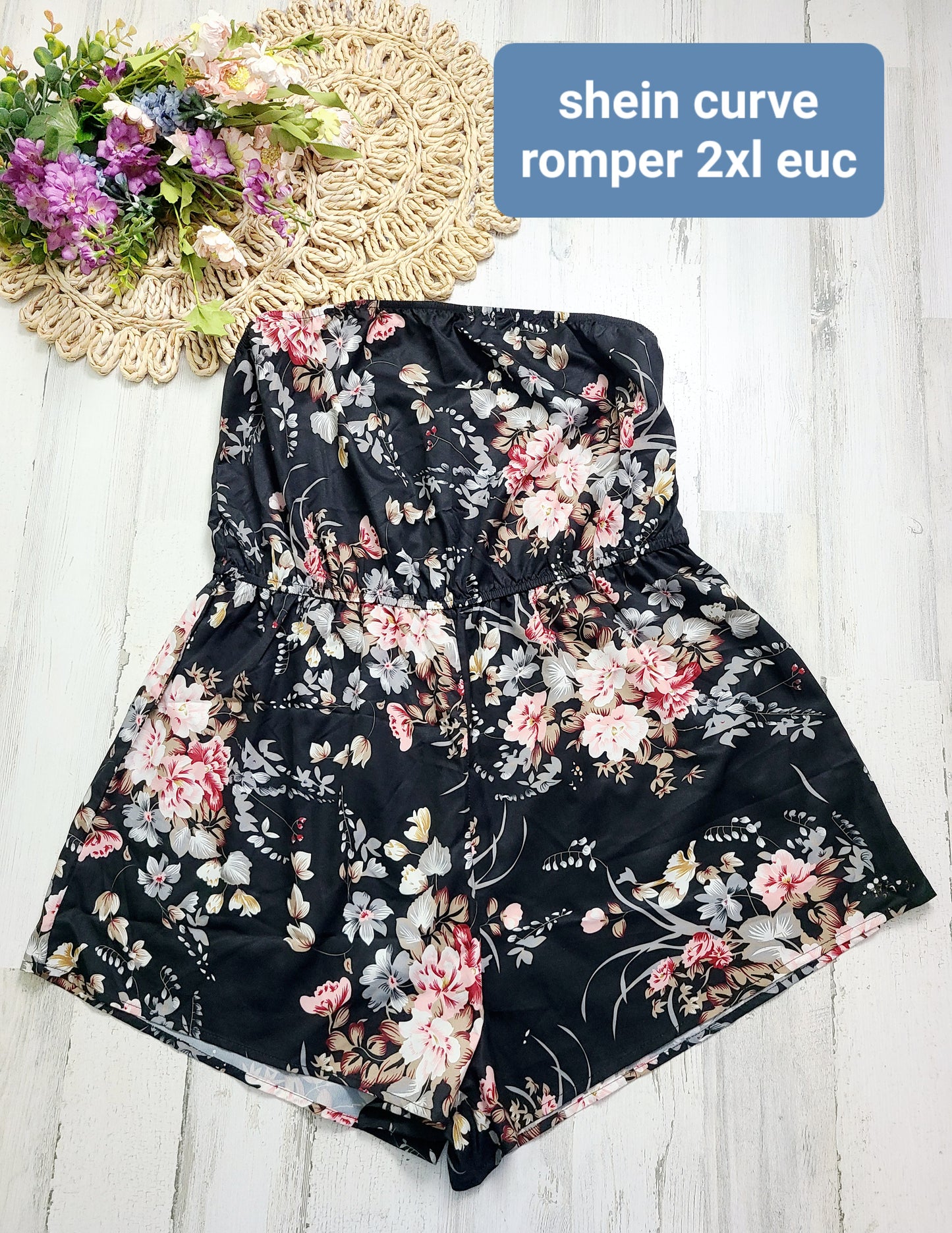 2xl romper strapless shein