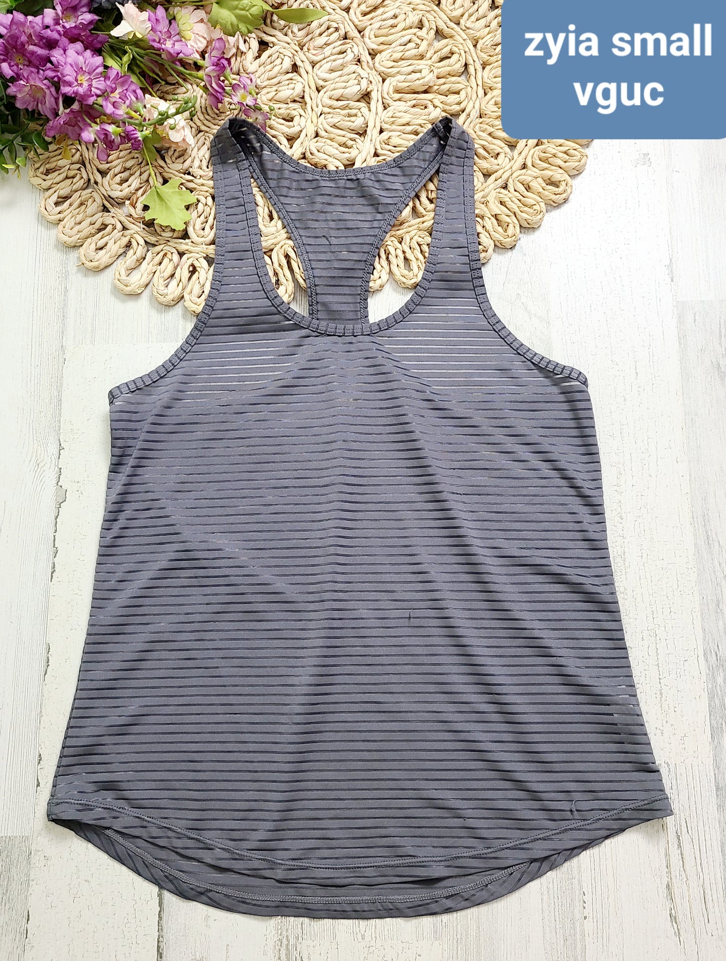 zyia gray razorback tank