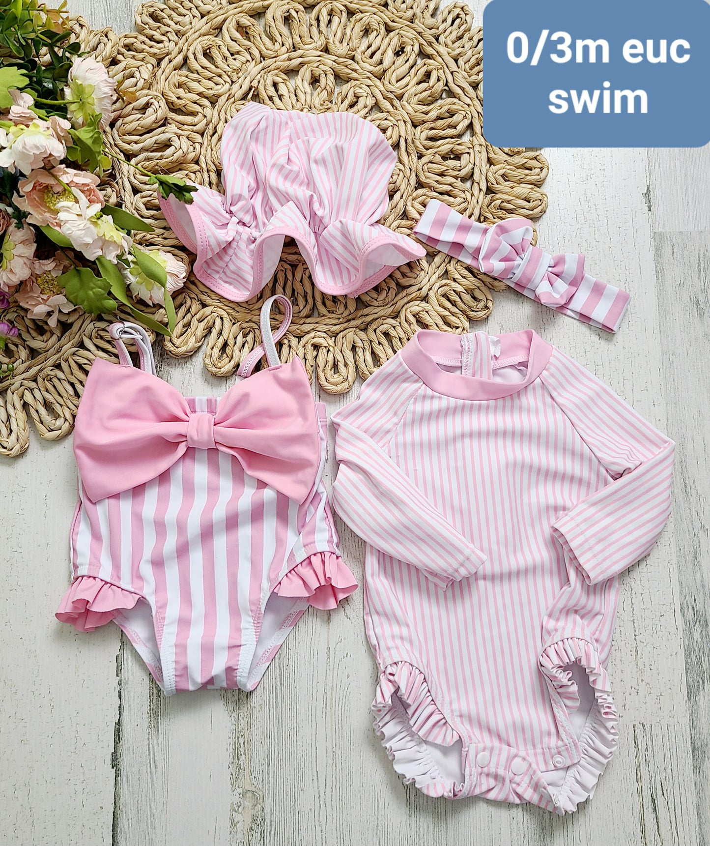 striped mix and match swim suits