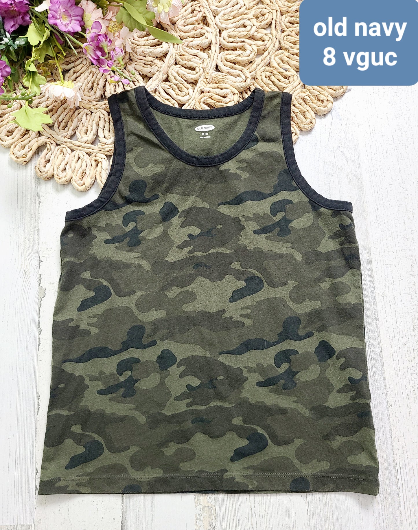 old navy boys tank green camo