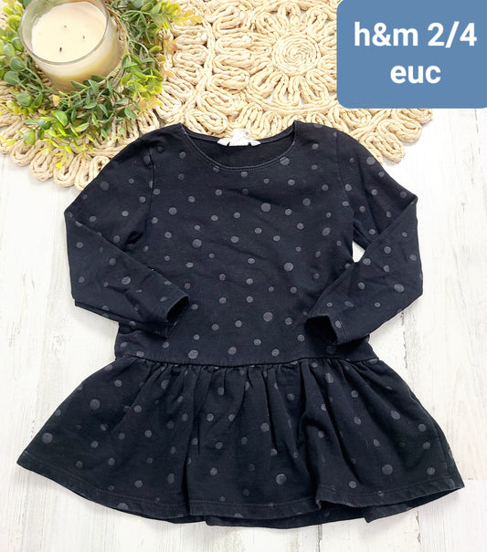 black polka dot long sleeve h&m
