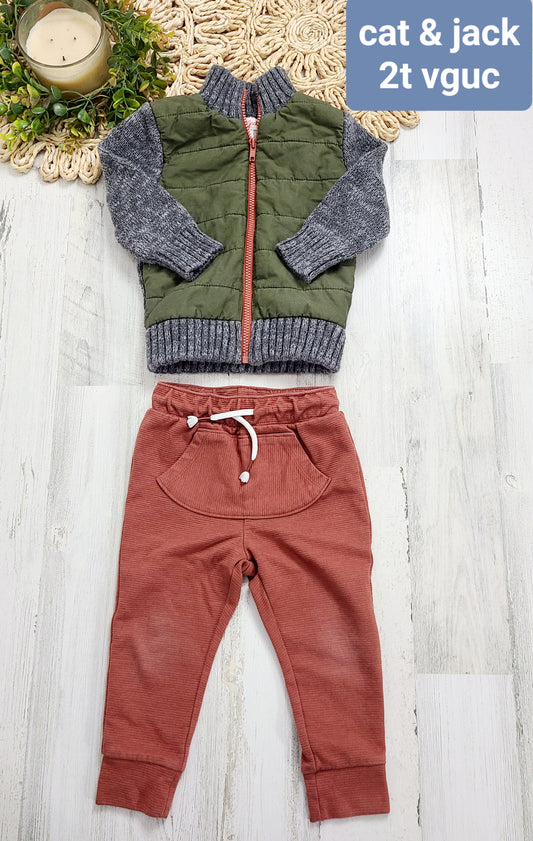 puffer sweater zipper matches pants