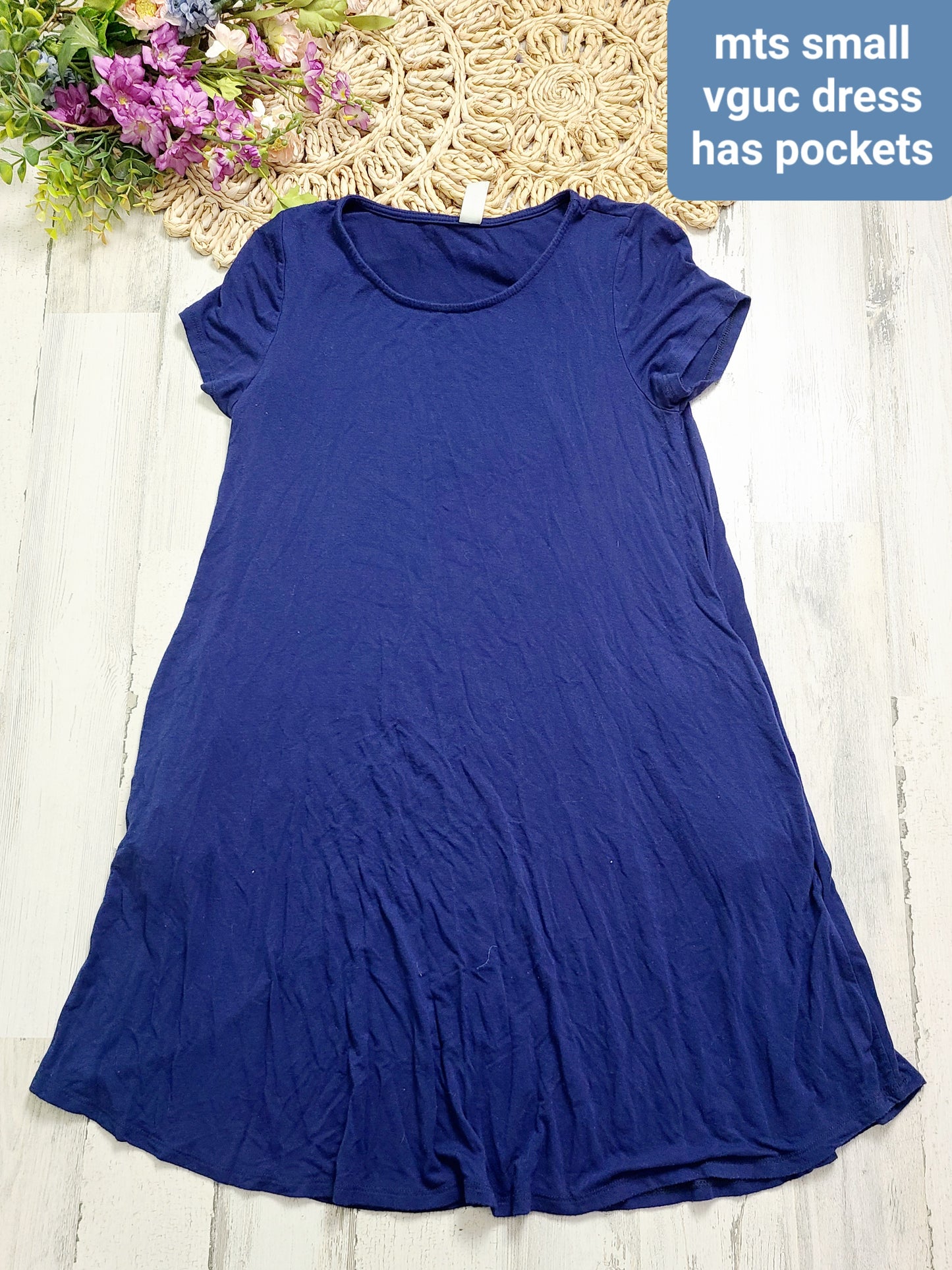 mts blue dress with pockets