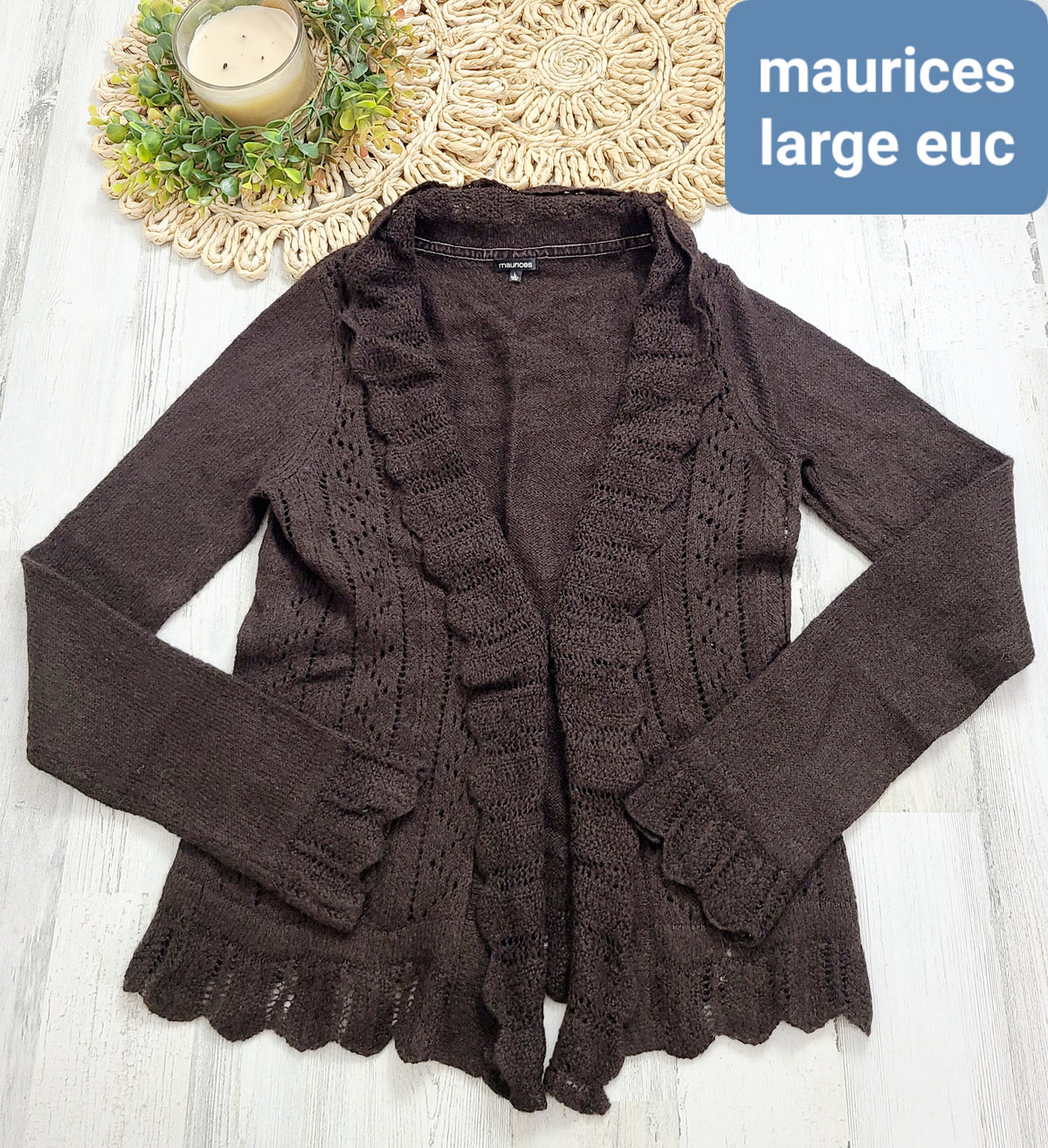 brown ruffle cardigan maurices
