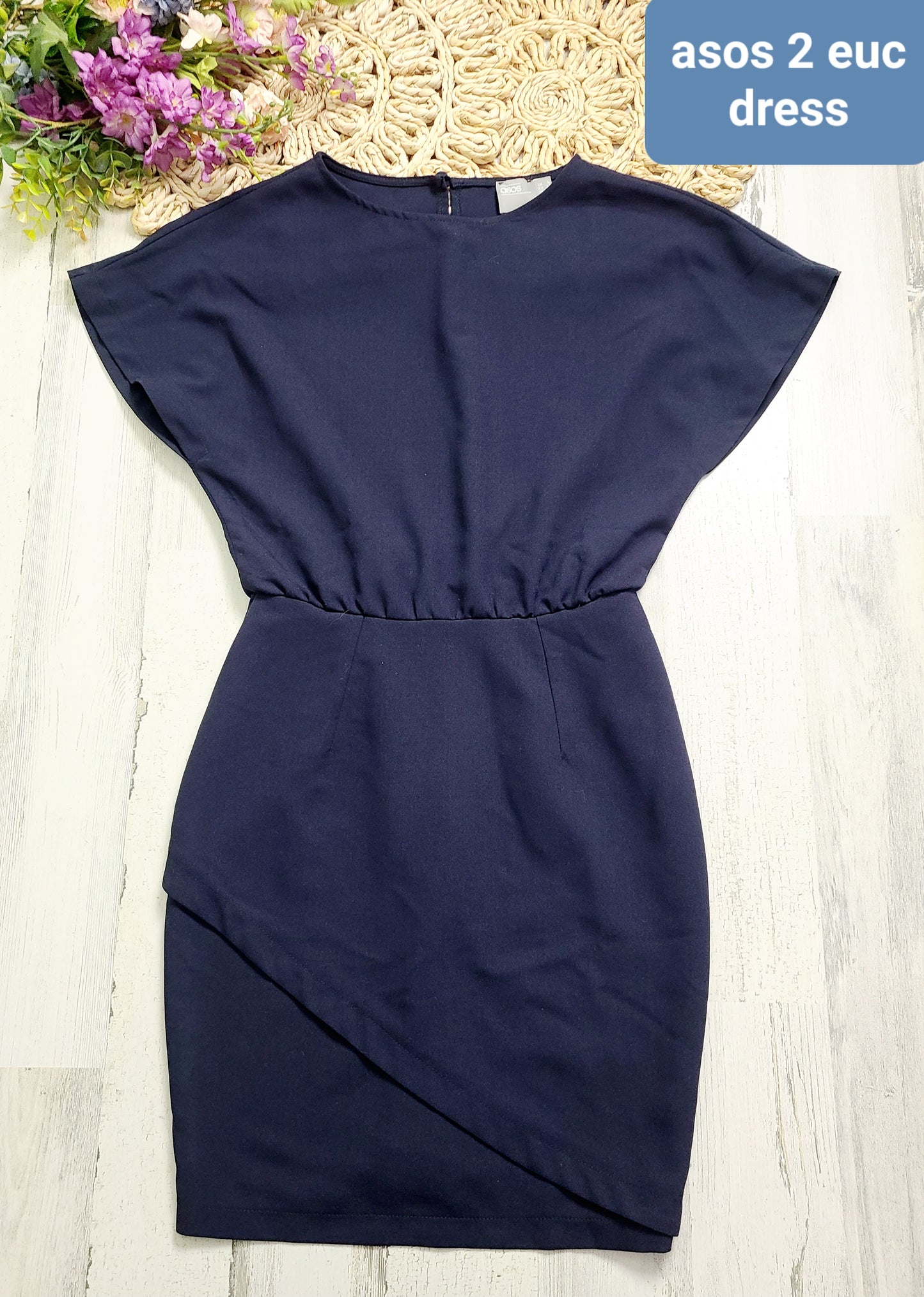 asos navy dress