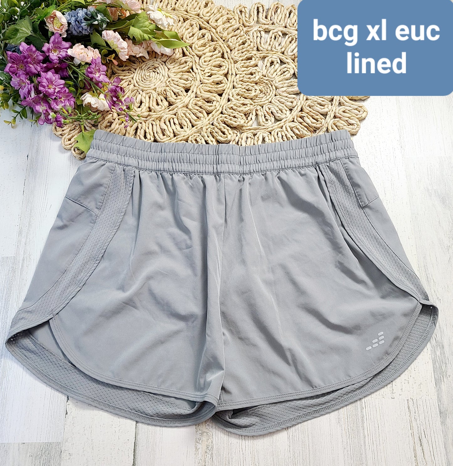 bcg gray shorts lined xl