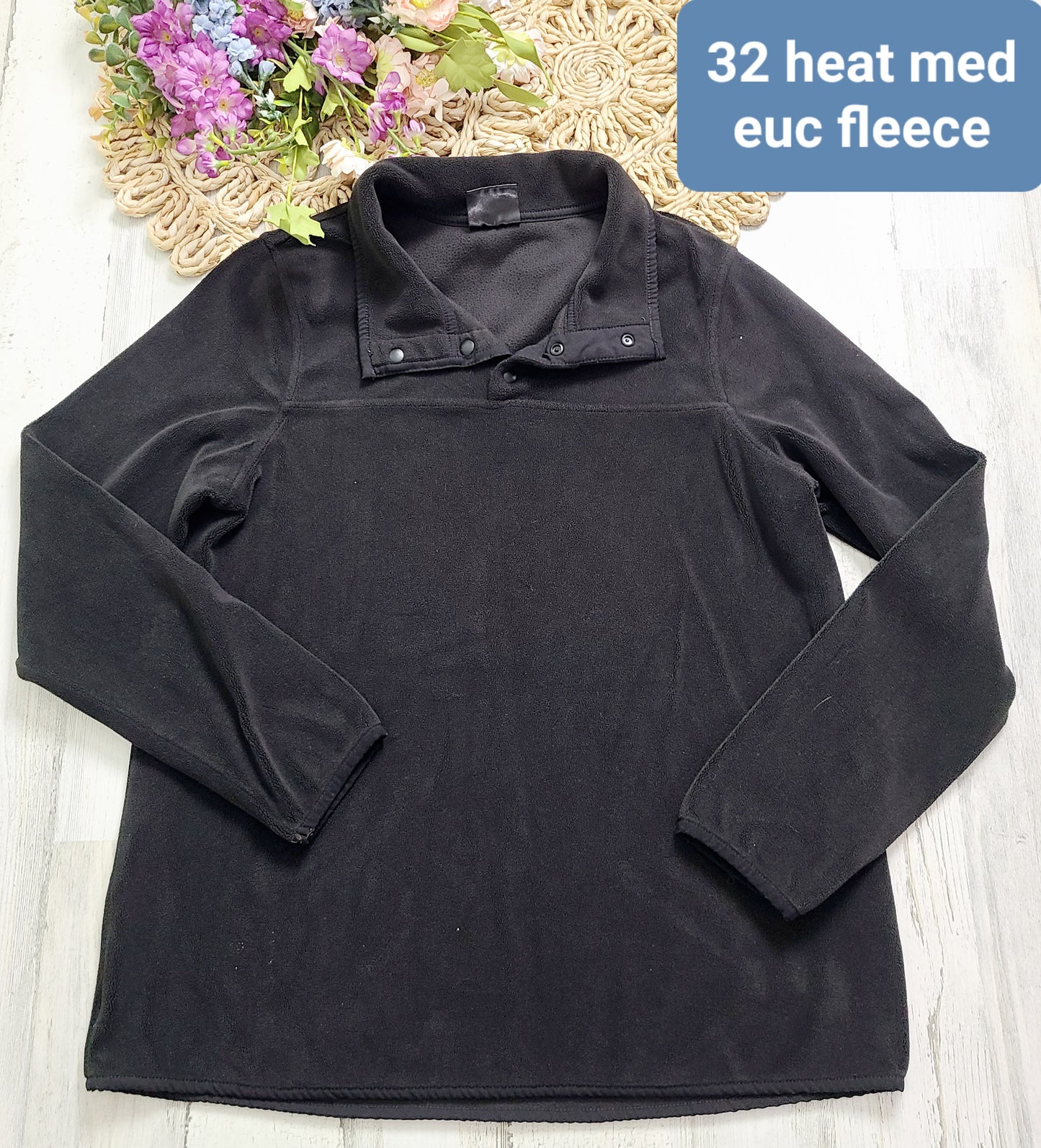 medium black fleece 32 heat