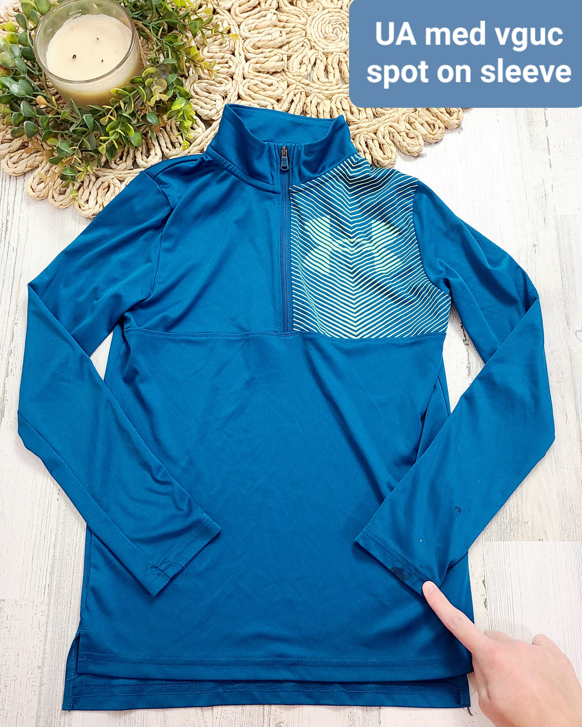 quarter zip ua spot on cuff