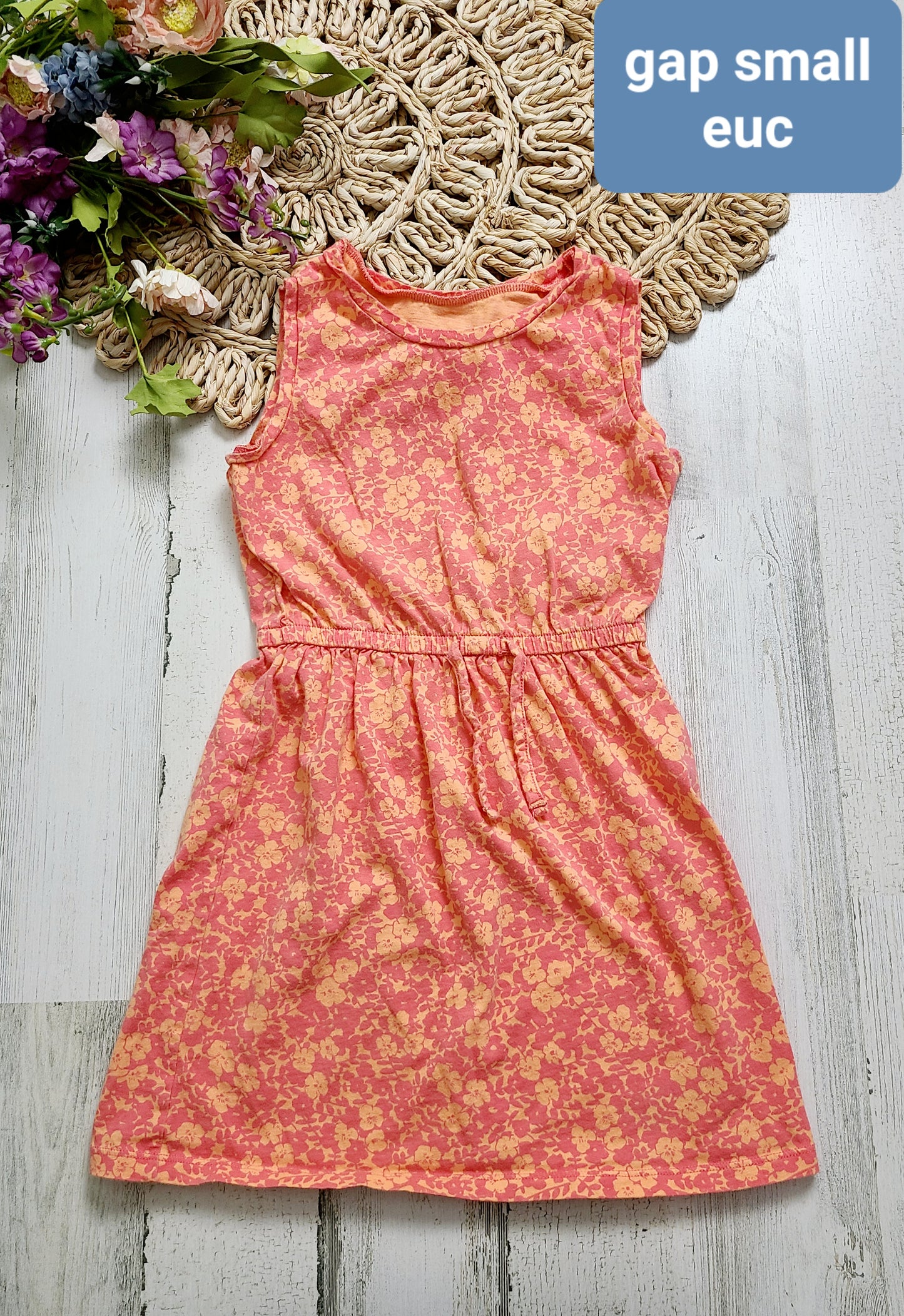 gap orange floral dress