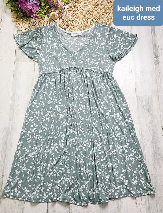 kaileigh floral light green dress