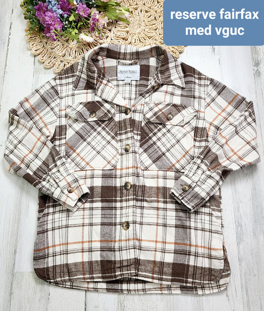brown plaid reserve fairflax shacket