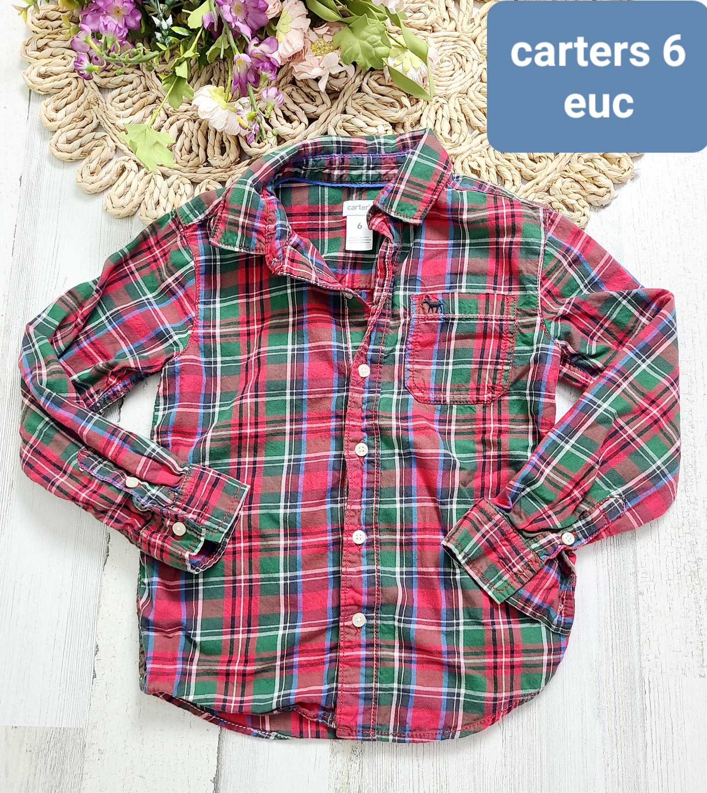 carters christmas plaid boys