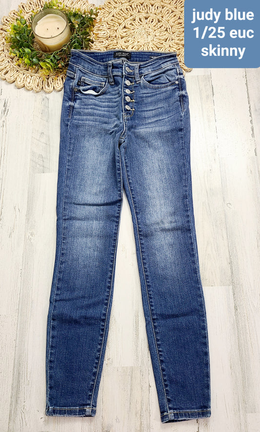 judy blue button fly skinny sz 1