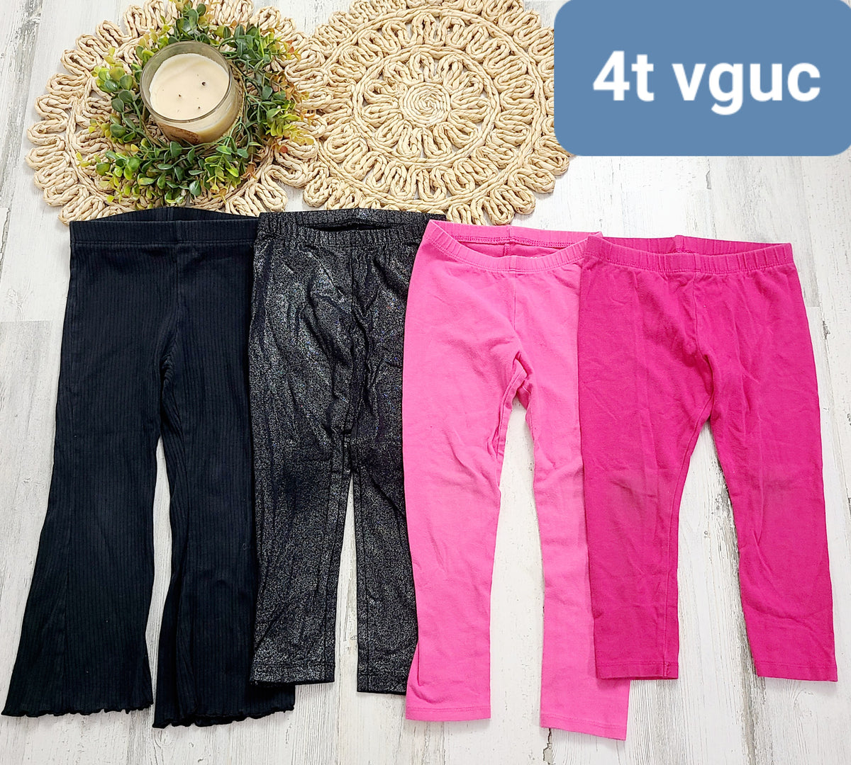 4 leggings black and pink