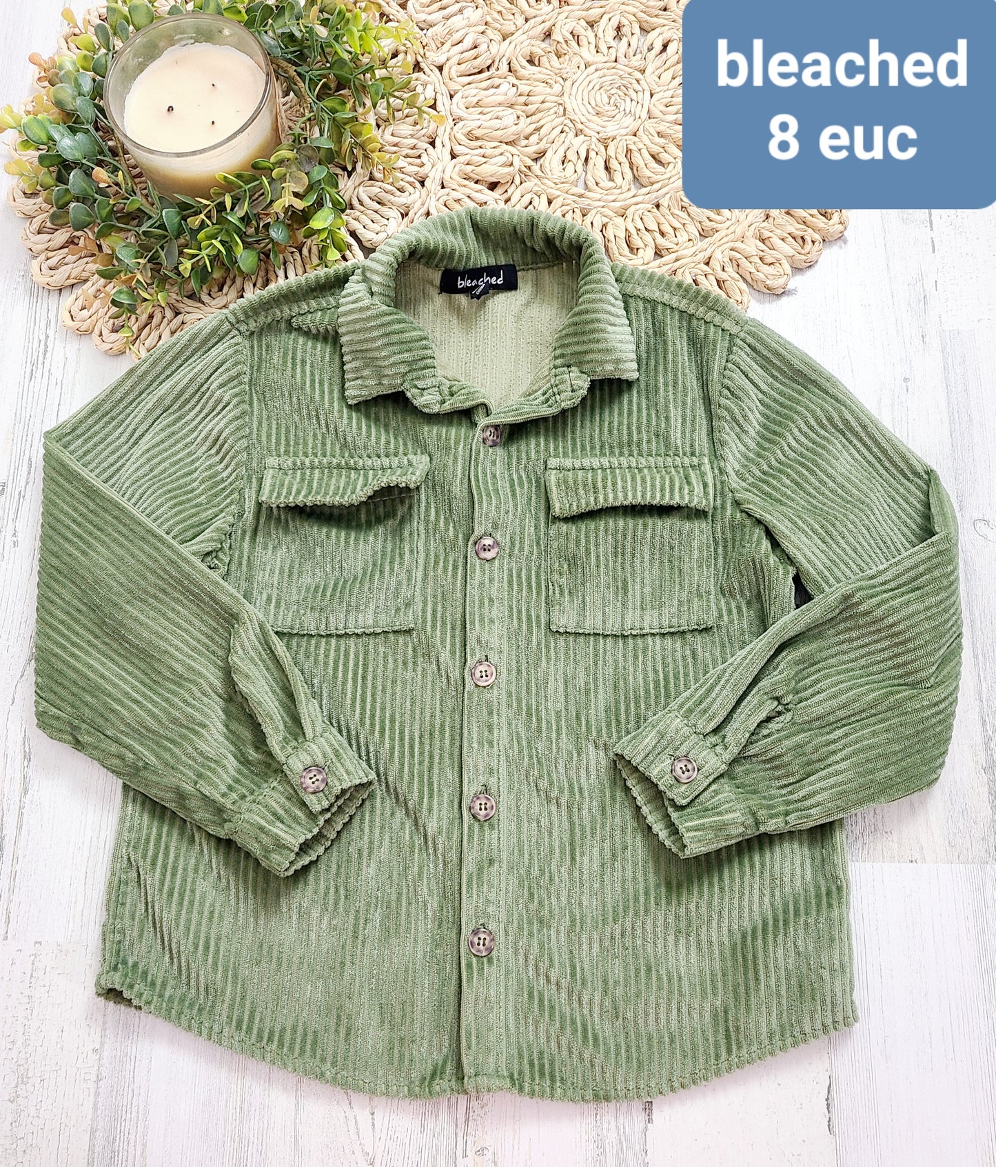 bleached corduroy button down