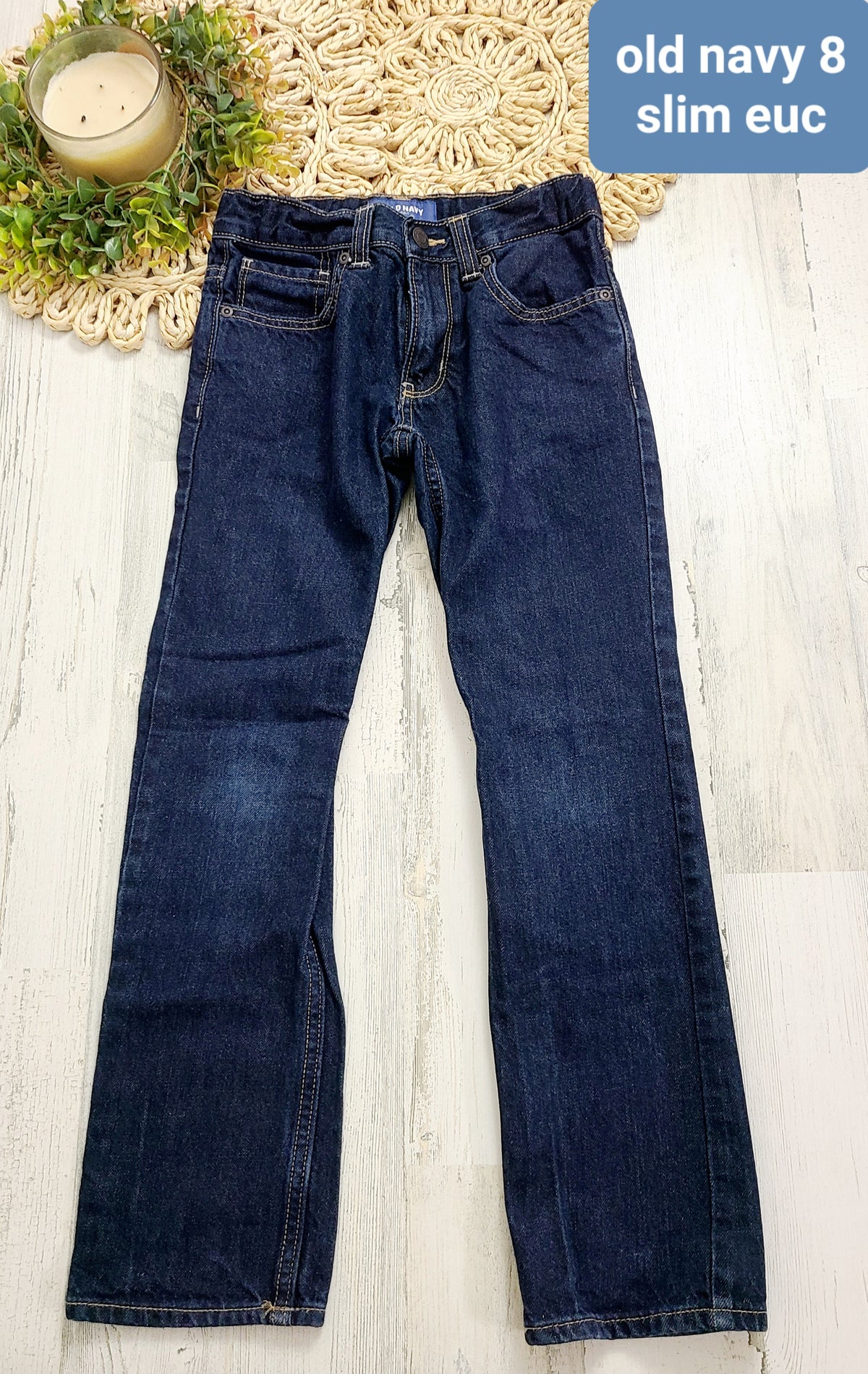dark wash slim old navy 8y
