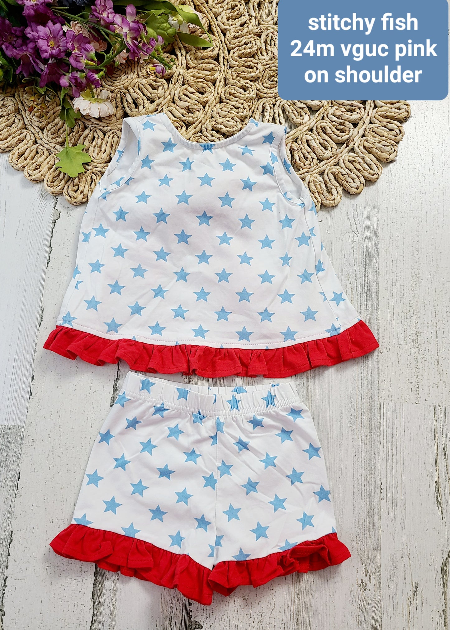 stitchy fish stars red ruffle