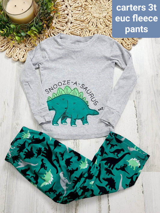 snooze a saurus fleece pants pj