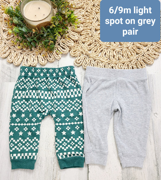 green winter pants and gray