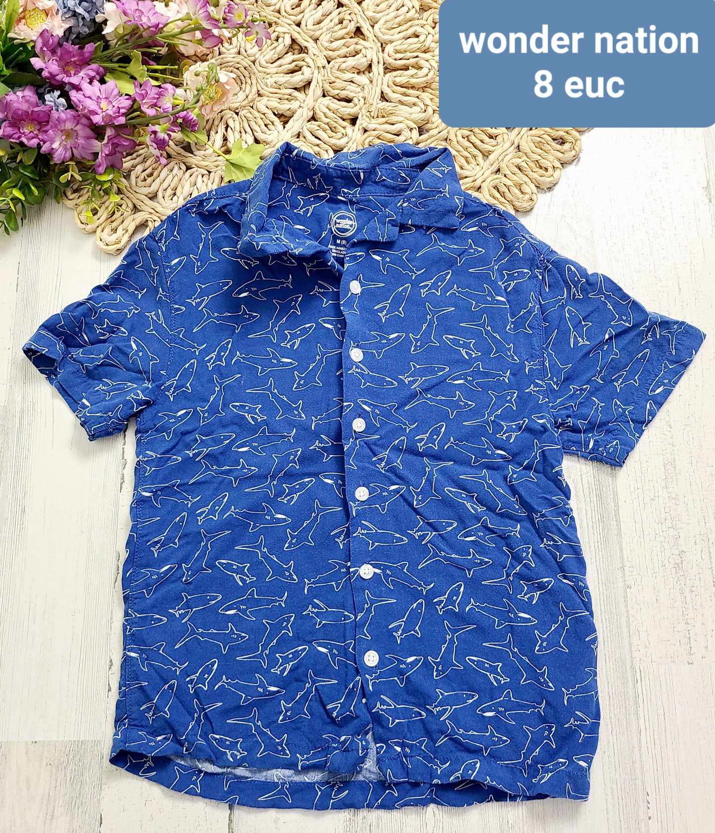 sharks blue button down wonder nation