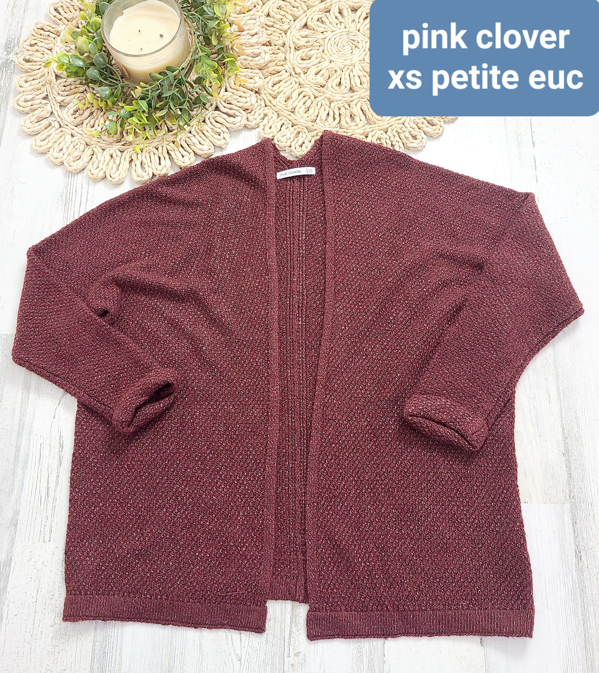 petite pink clover cardigan