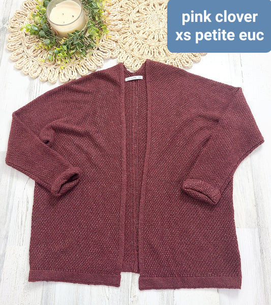 petite pink clover cardigan