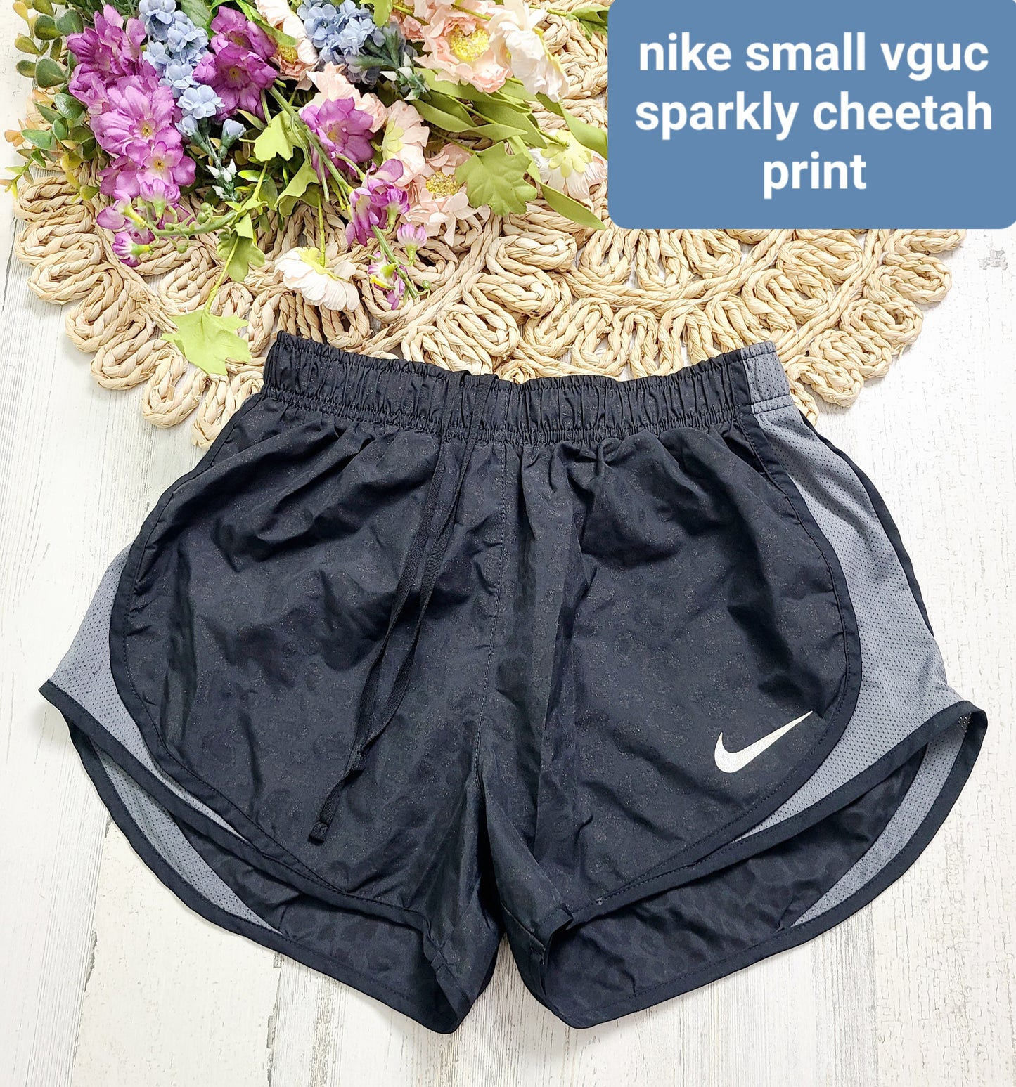 sparkley cheetah nike shorts