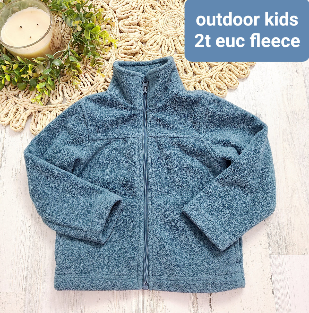 outdoor kids fleece blue zip