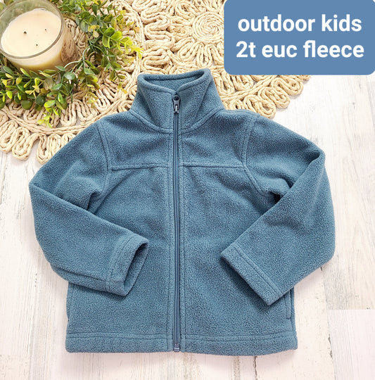outdoor kids fleece blue zip
