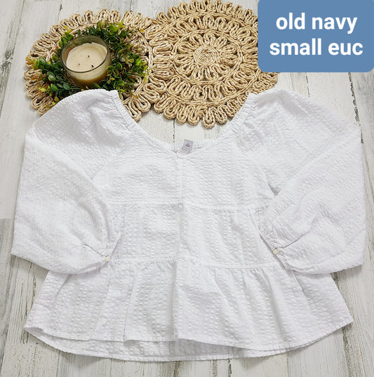 white tiered top old navy small